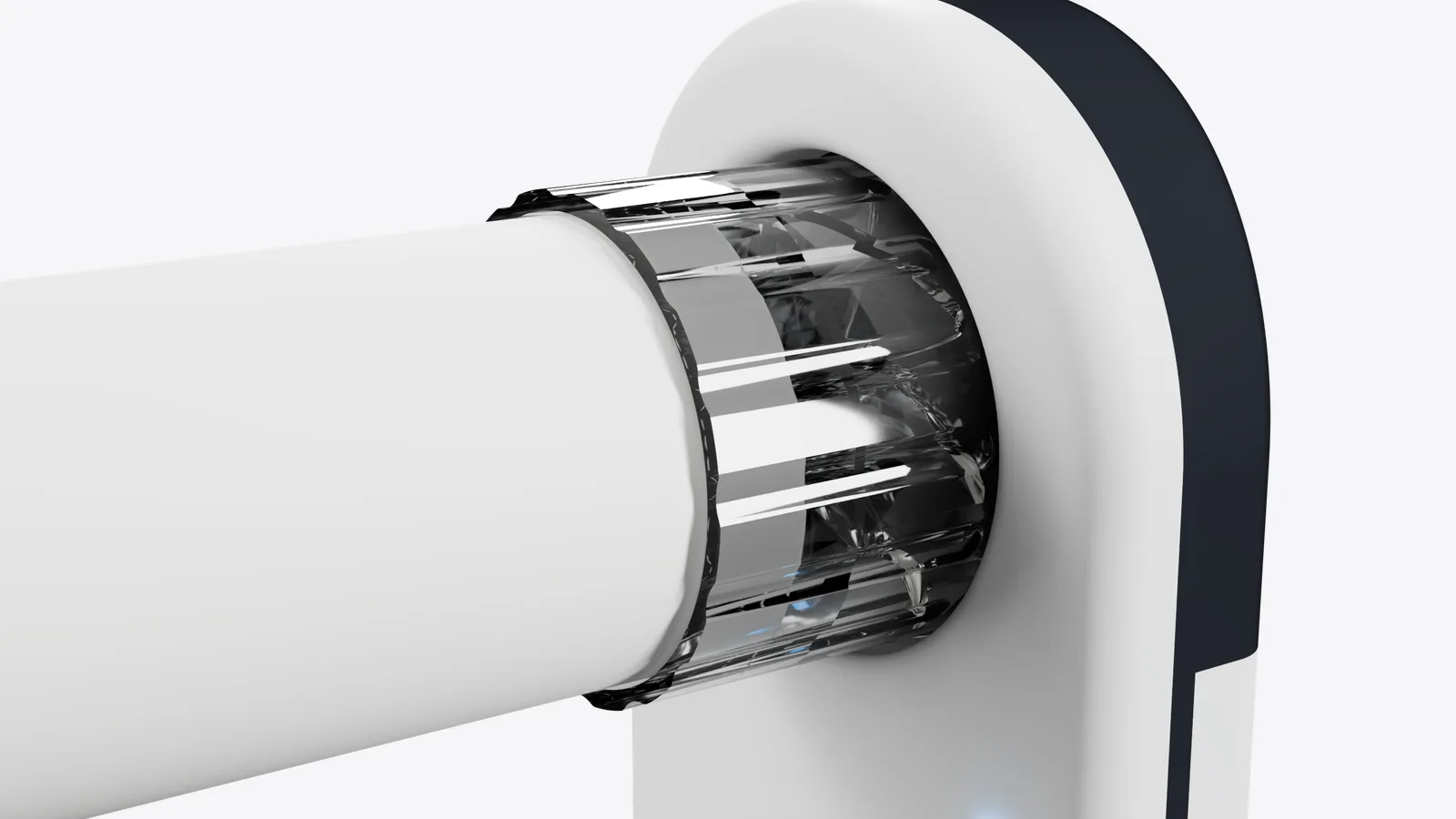 Disposable cardboard mouthpiece seated in the turbine