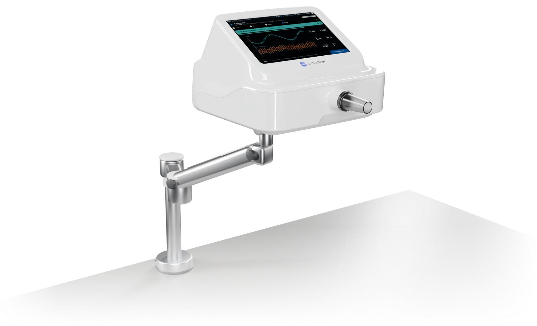 alveoflow Pro on its arm at a clinic desk