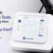 Woman using alveoflow respiratory testing device.